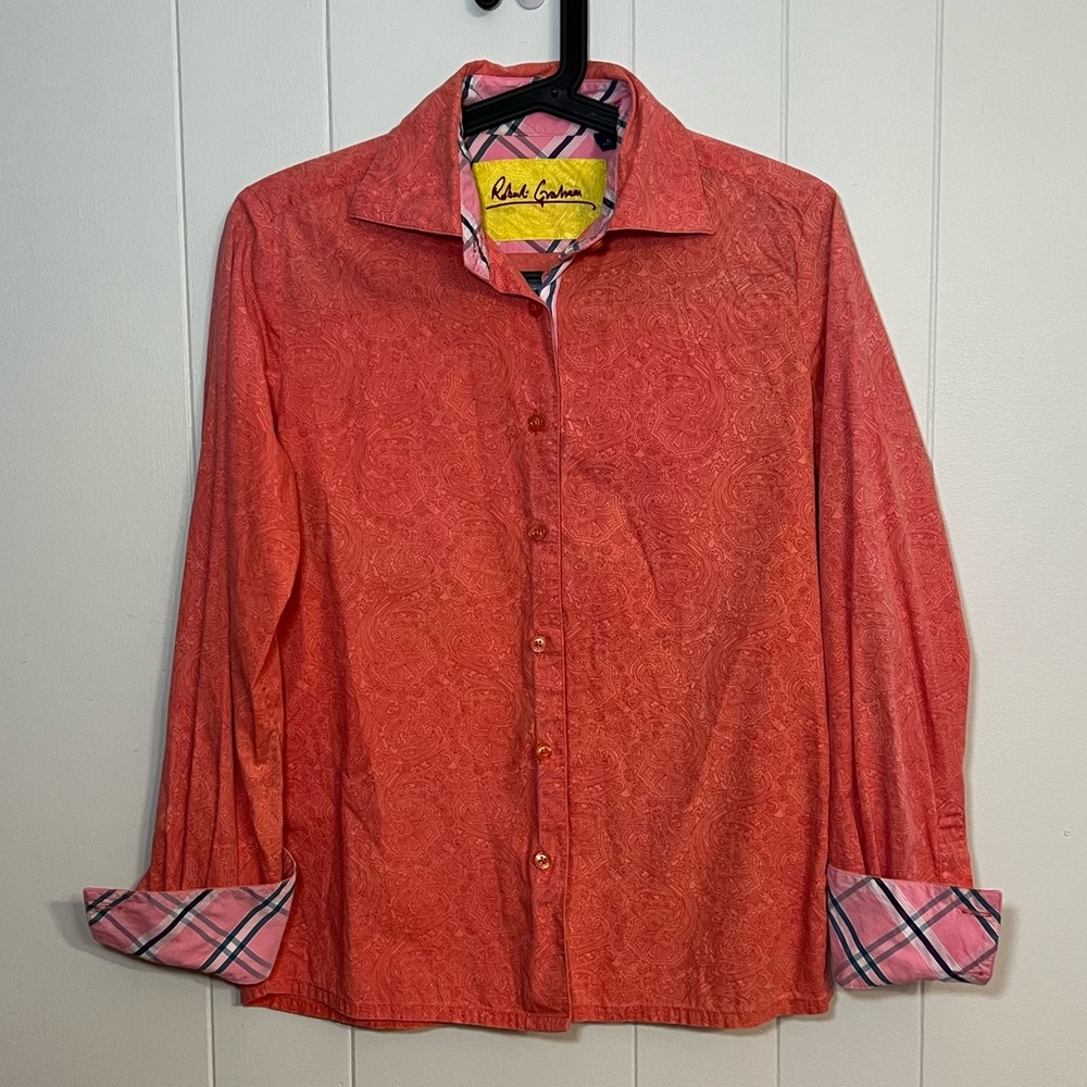 Robert Graham long sleeve button down flip cuff size 6